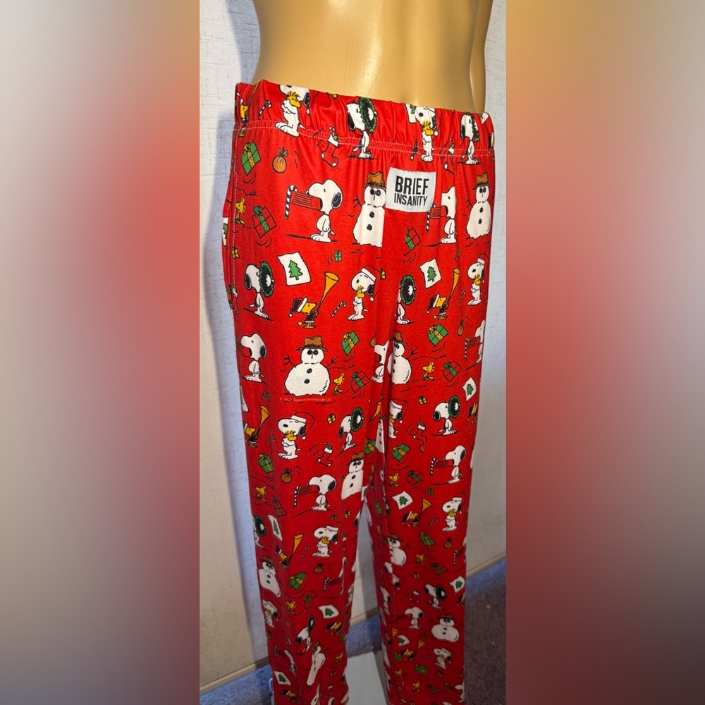 Brief Insanity Peanuts, Snoopy PJ pants with pull string & side pockets. Sz. M - Picture 7 of 11